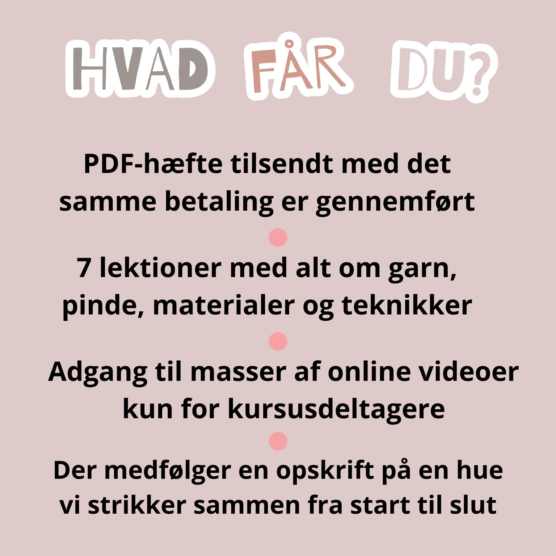 KURSUS - Lær at strikke